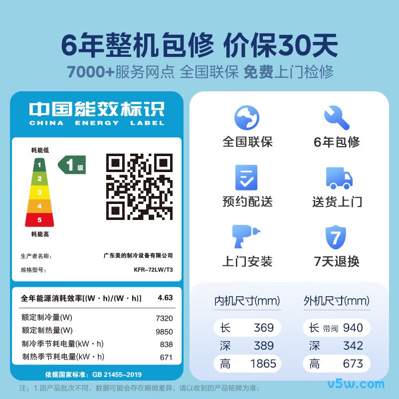 美的 KFR-72LW/T3 3匹空调图片