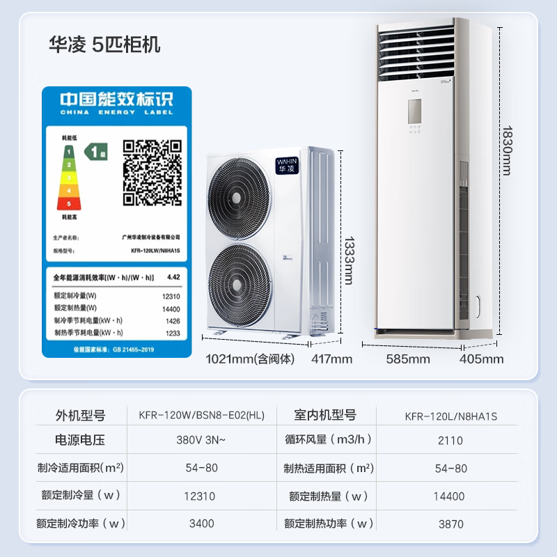 华凌 KFR-120LW/N8HA1S 5匹空调图片