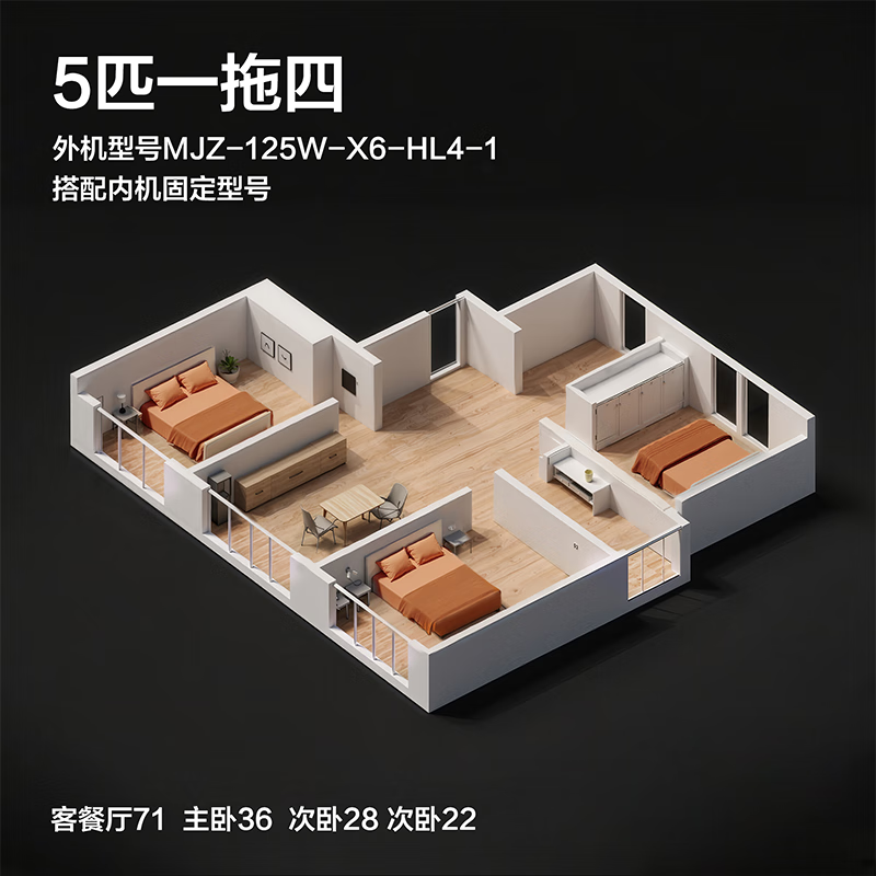 华凌 MJZ-125W-X6-HL 5匹空调图片