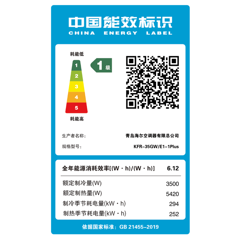 海尔 KFR-35GW/E1-1Plus 1.5匹空调图片