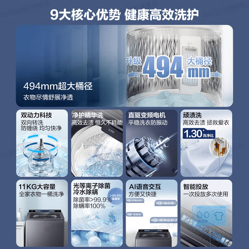 海尔XQS110-MBDEV77A7洗衣机图片