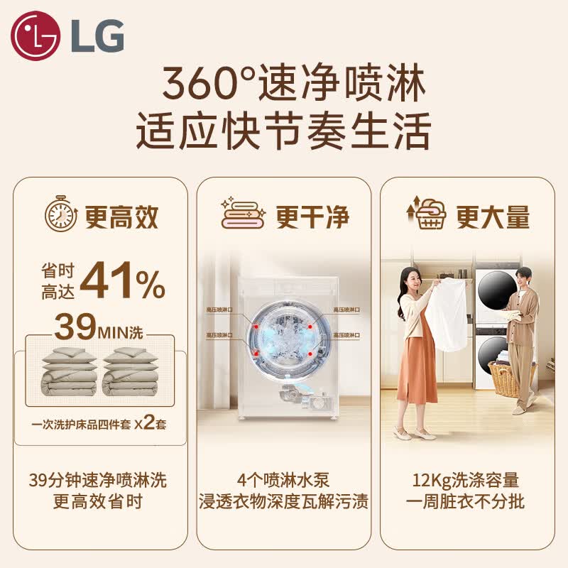 LG-FW12X5WB2+DH10X5WB2洗衣机图片