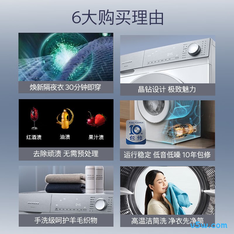 西门子WG54H1E00W洗衣机图片
