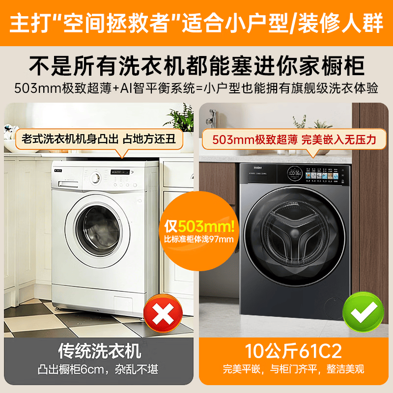 海尔XQG100-SEU61C2U1洗衣机图片