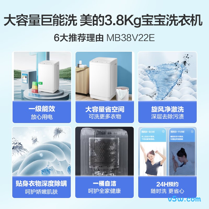 美的MB38V22E洗衣机图片