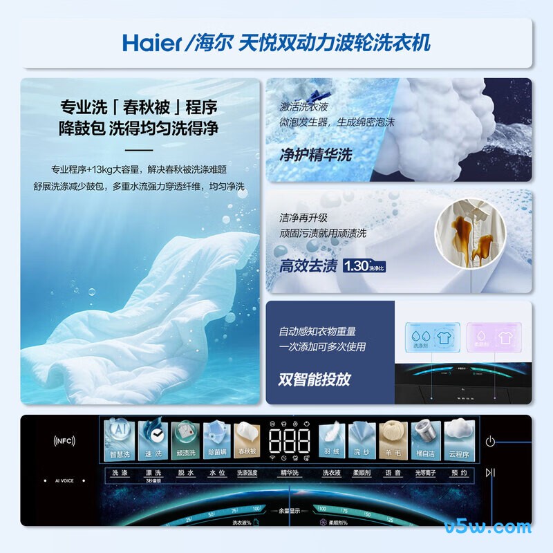 海尔XQS130-MBDEV88A9U1洗衣机图片
