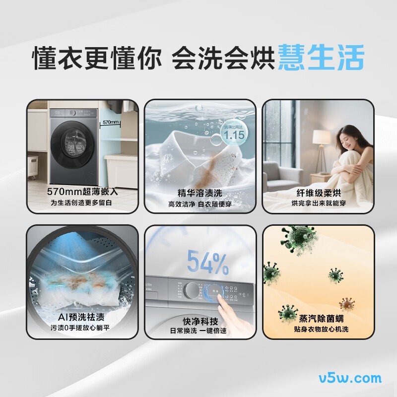 海尔XQGL100-HBD678SU1洗衣机图片
