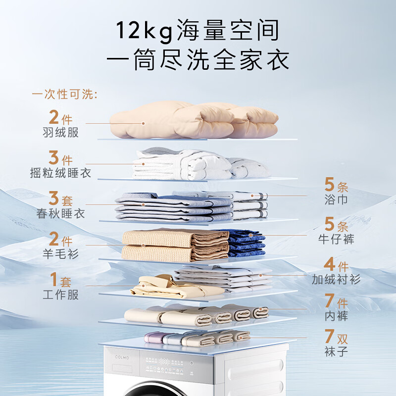 COLMO-CG12W-C2+CHZ10W-C2洗衣机图片
