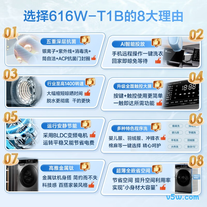 小天鹅TG100VT616WIADY-T1B洗衣机图片