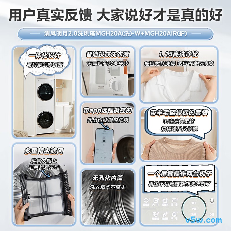 美的MGH20AIR-W洗衣机图片