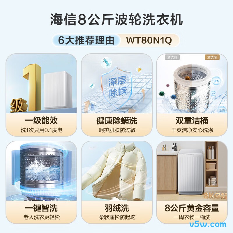 海信WT80N1Q洗衣机图片