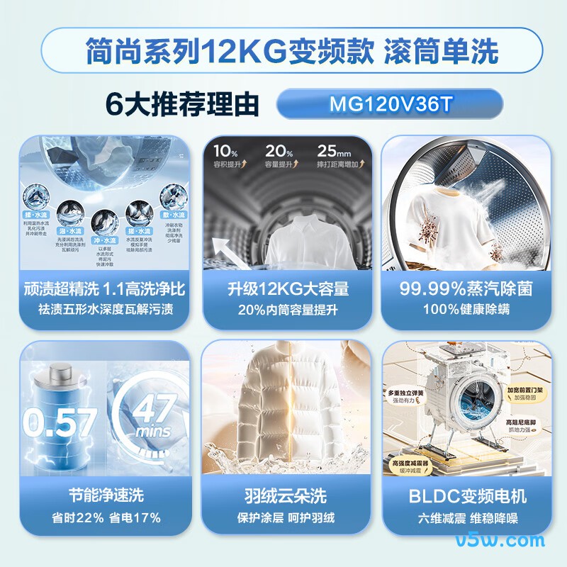 美的MG120V36T洗衣机图片