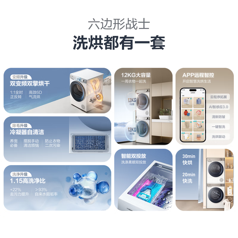 海信HG12M5S+DG12M5S洗衣机图片