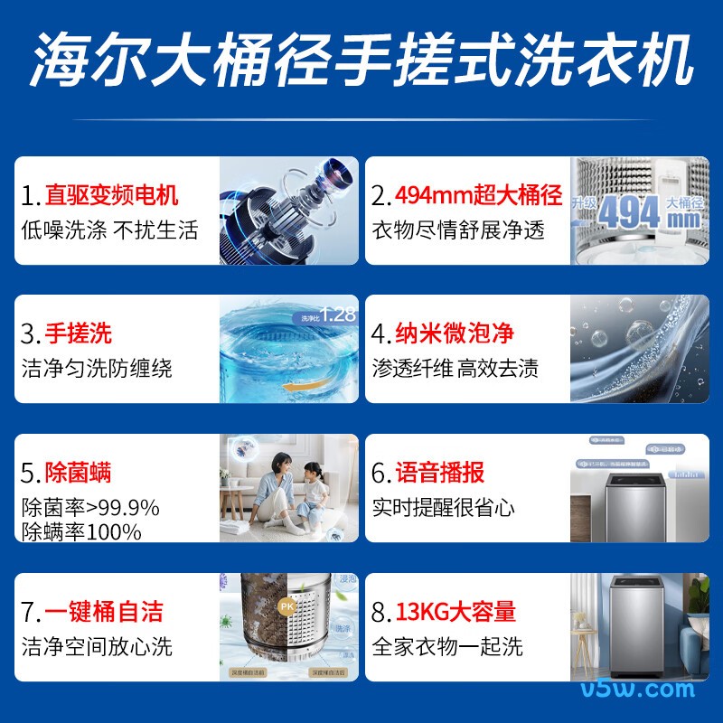 海尔XQB130-BS57A2洗衣机图片