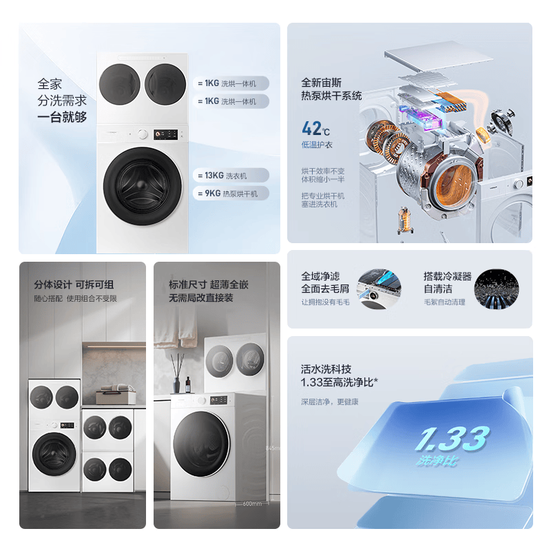 海信WH130E8Q-1+WV20W洗衣机图片
