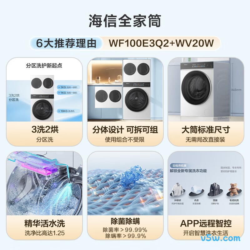 海信WF100E3Q2+WV20W洗衣机图片