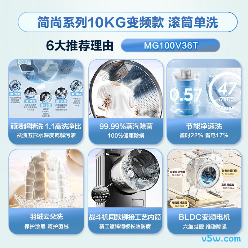美的MG100V36T洗衣机图片