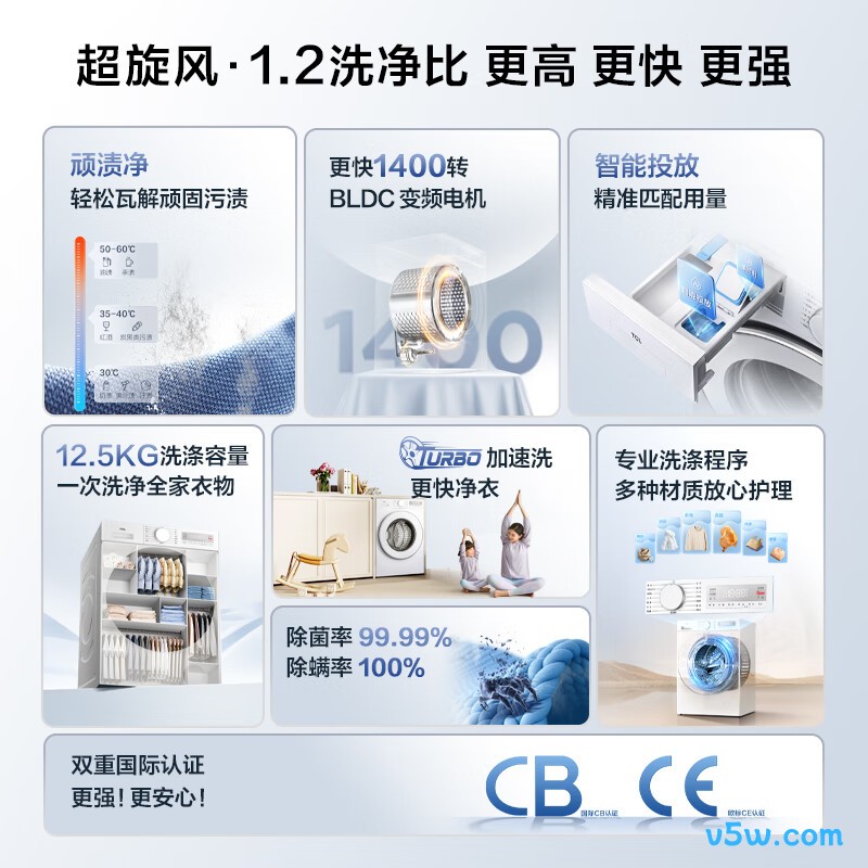 TCL-G125V3R-BI洗衣机图片
