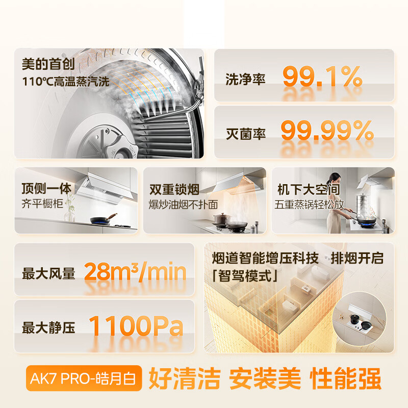 美的AK7 PRO-W+Q529L-W油烟机图片