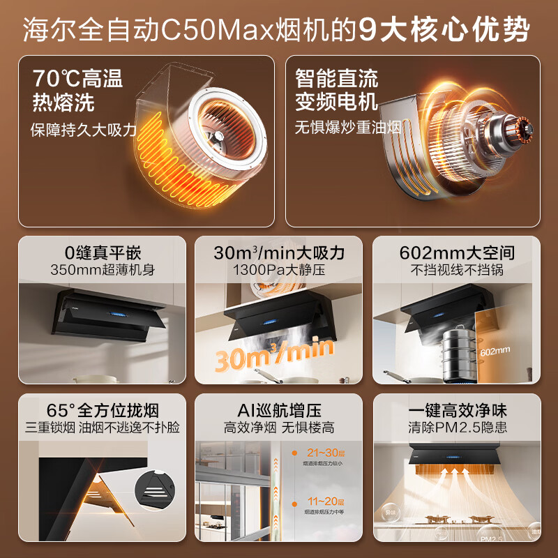 海尔966+H70D油烟机图片