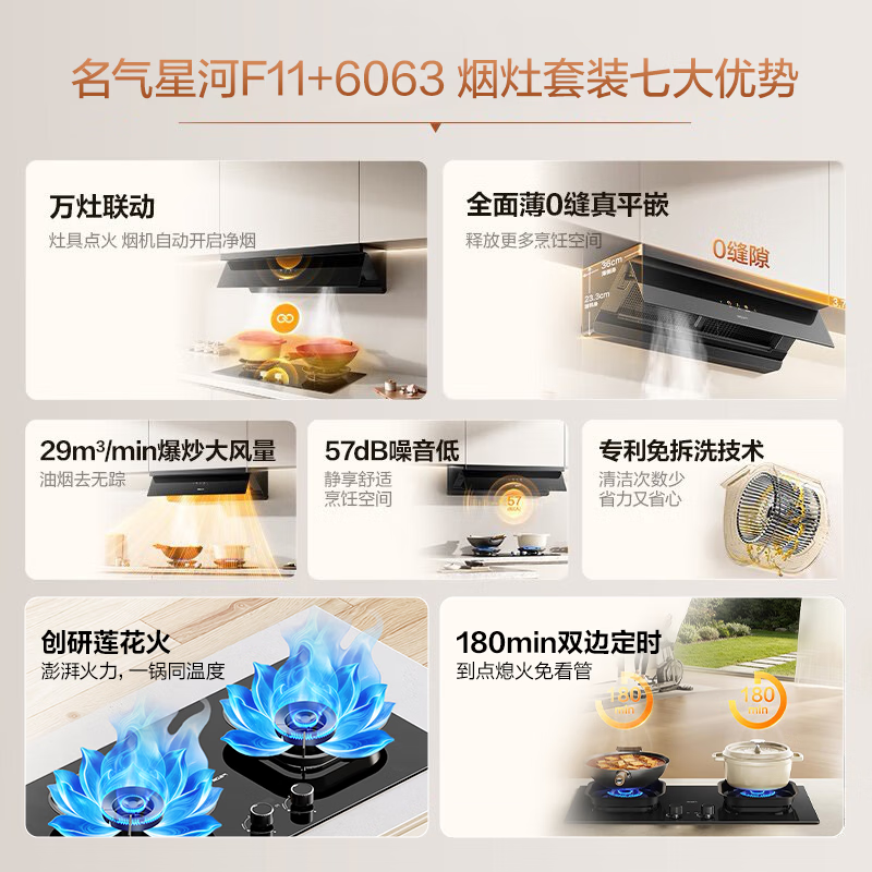名气星河F11+6063B油烟机图片