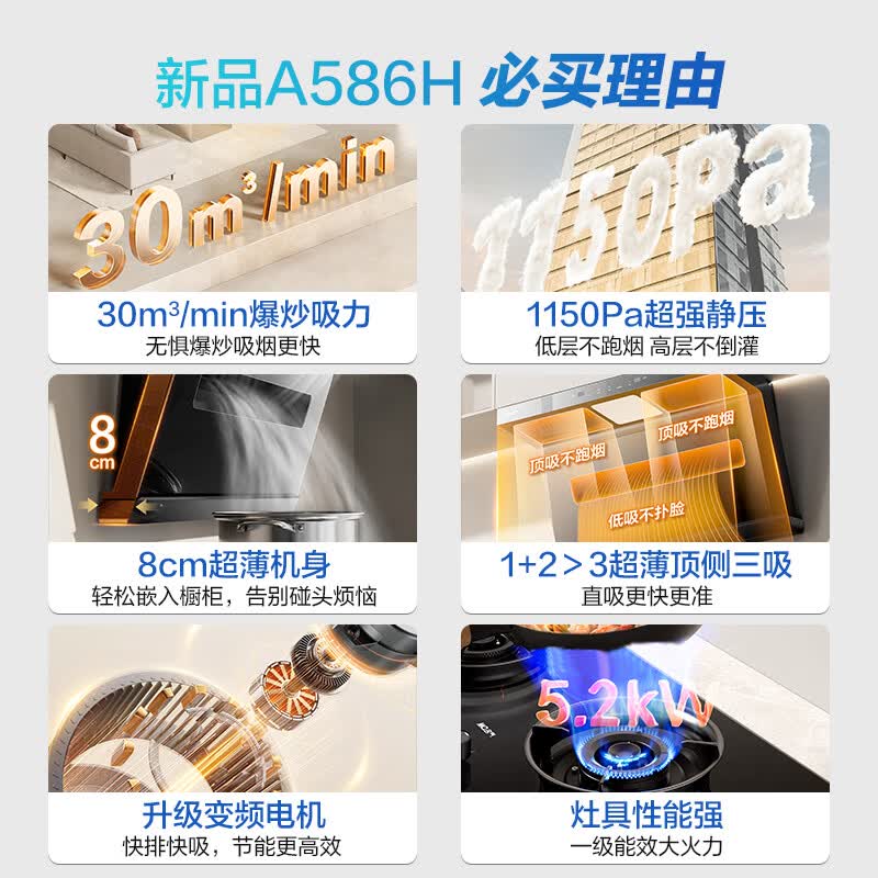名气A586H+R5A31油烟机图片