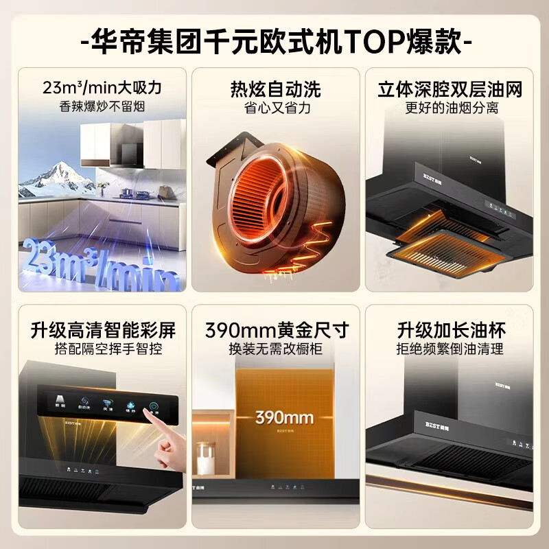 百得E122+QE500J+DR25-16油烟机图片