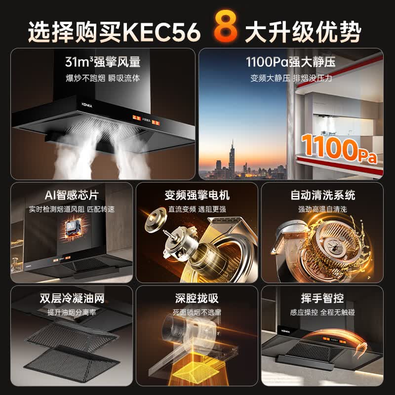 康佳CXW-300-KEC56油烟机图片