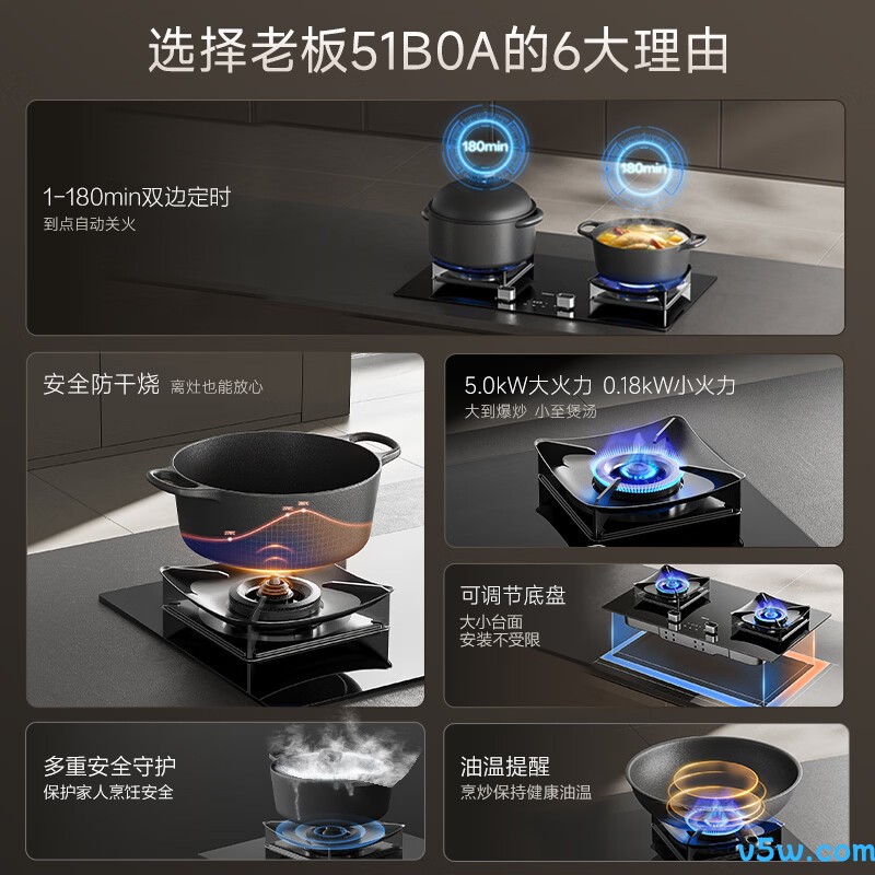 老板JZY-51B0A液化气灶然气灶图片