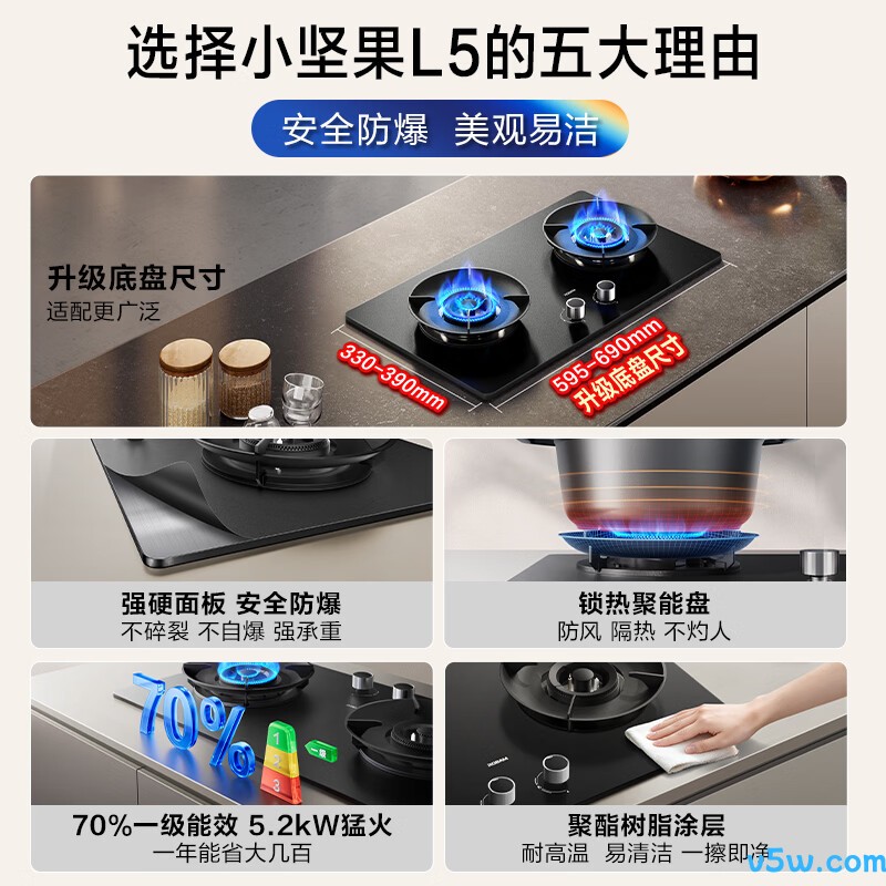 老板JZT-5G2A6-L5天然气灶然气灶图片