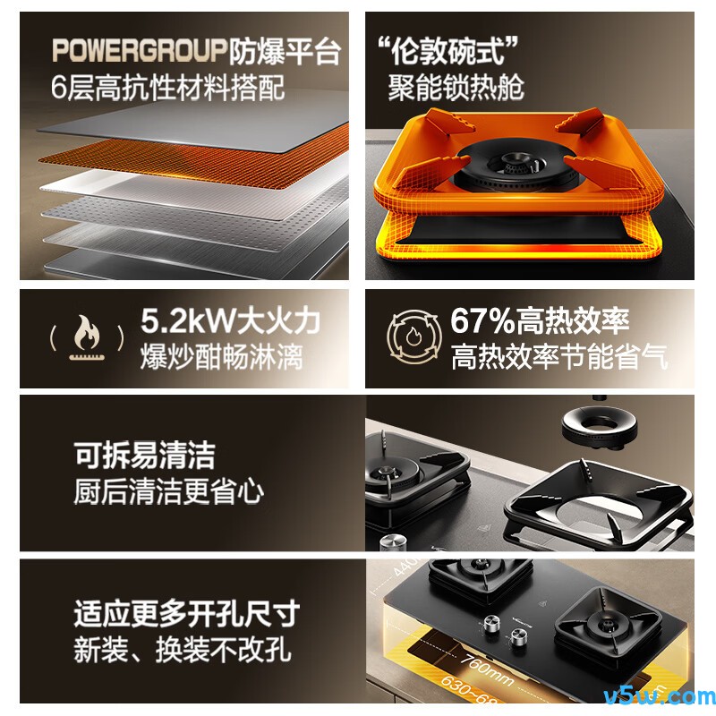 万和P7B50A6天然气灶然气灶图片
