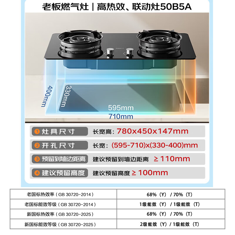 老板JZT-50B5A天然气灶然气灶图片