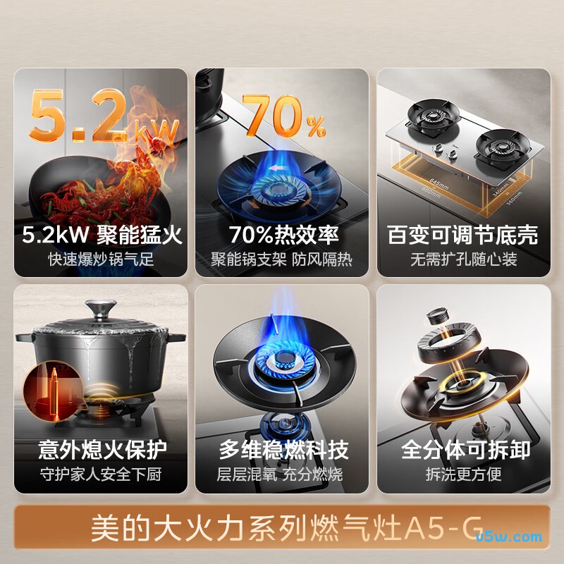 美的JZT-A5-G天然气灶然气灶图片