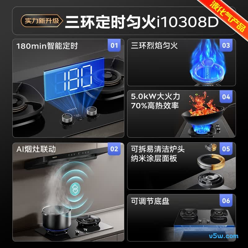 华帝i10308D液化气灶然气灶图片