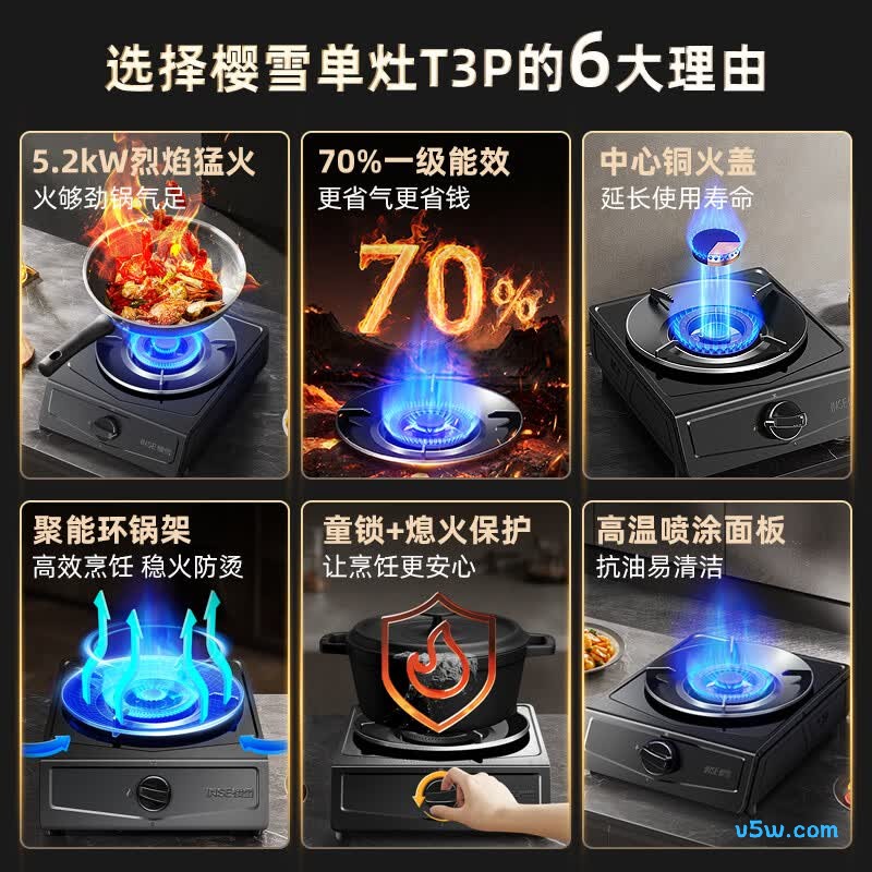 樱雪JZT-261T3P天然气灶然气灶图片