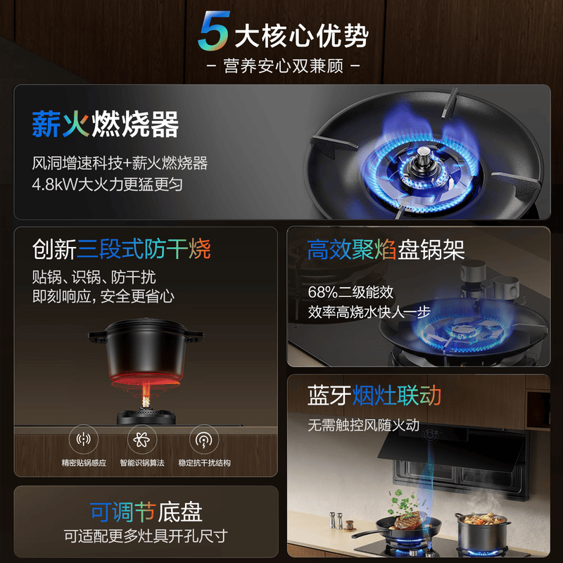 老板JZY-57B9A-D2P液化气灶然气灶图片