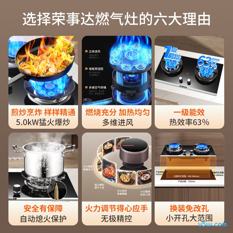 荣事达JZT-KN208J液化气灶然气灶图片