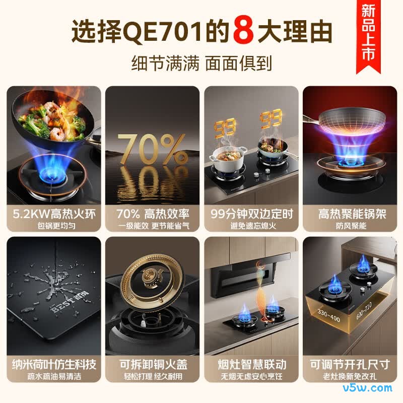 百得QE701天然气灶然气灶图片