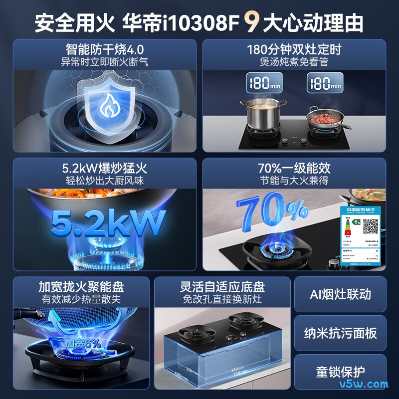 华帝i10308F天然气灶然气灶图片