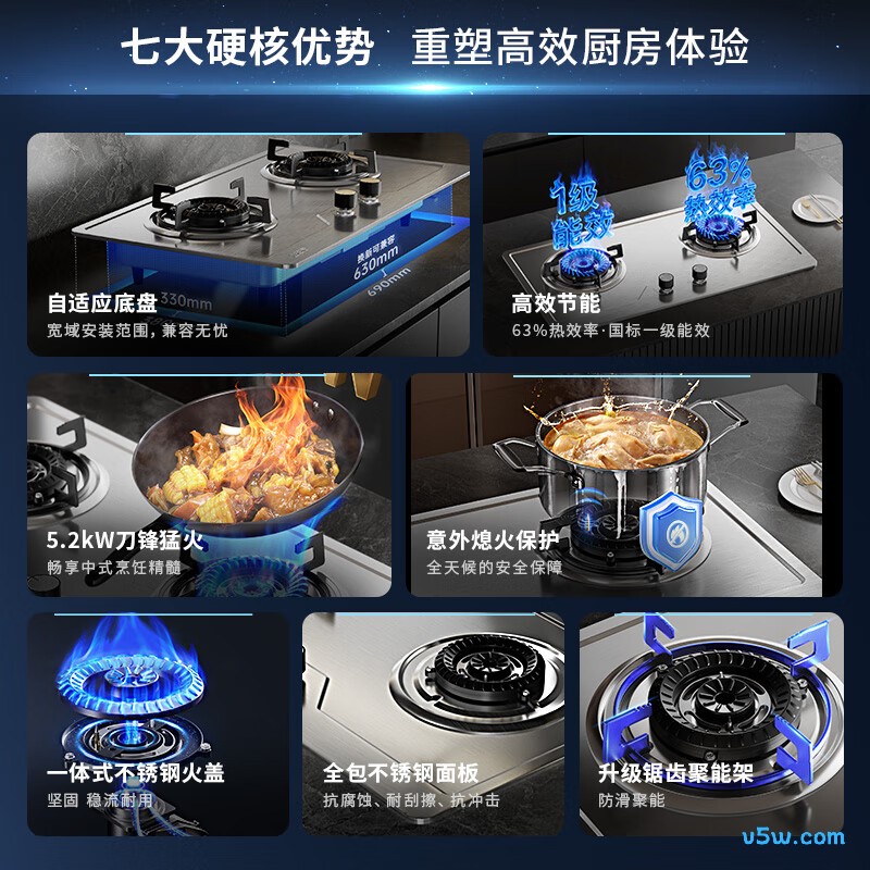志高JZT-KN108AX天然气灶然气灶图片