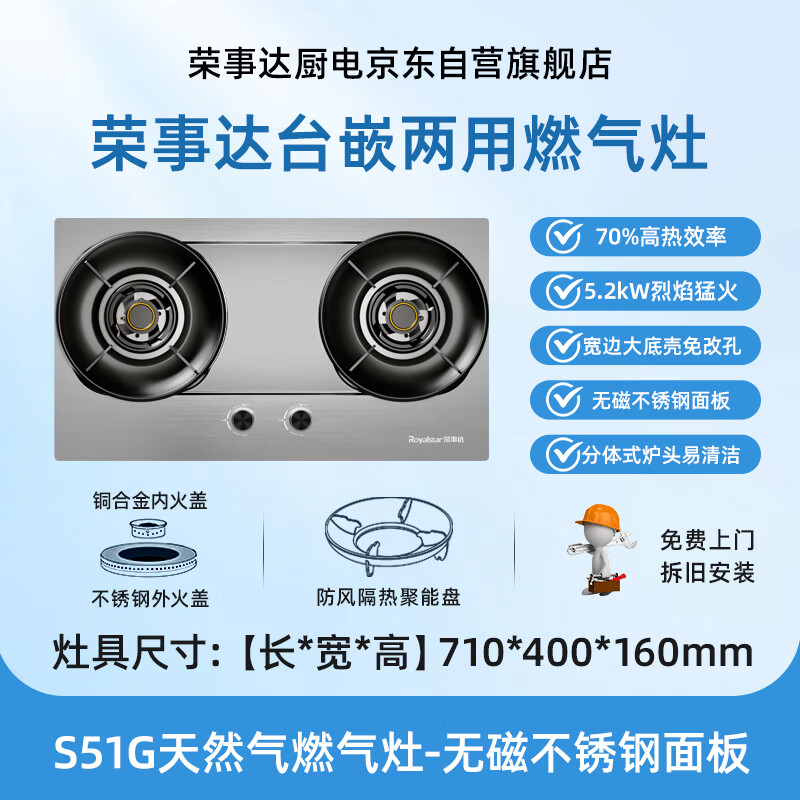 荣事达JZT-B57天然气灶然气灶图片