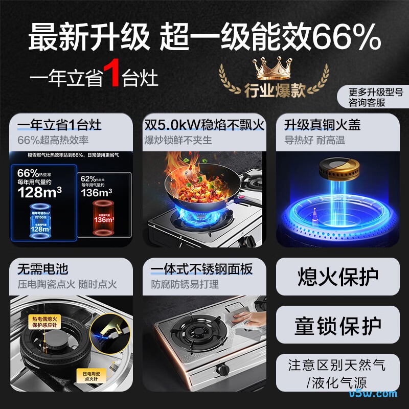 樱雪T2322液化气灶然气灶图片