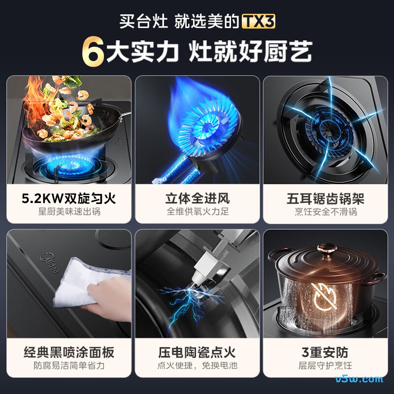 美的JZY-TX3液化气灶然气灶图片