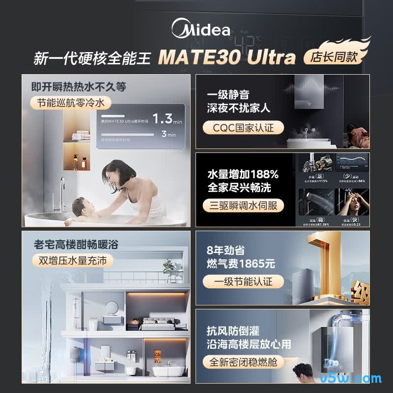 美的MATE30 Ultra燃气热水器图片
