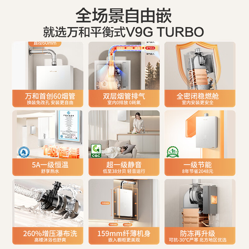 万和V9GTURBO燃气热水器图片