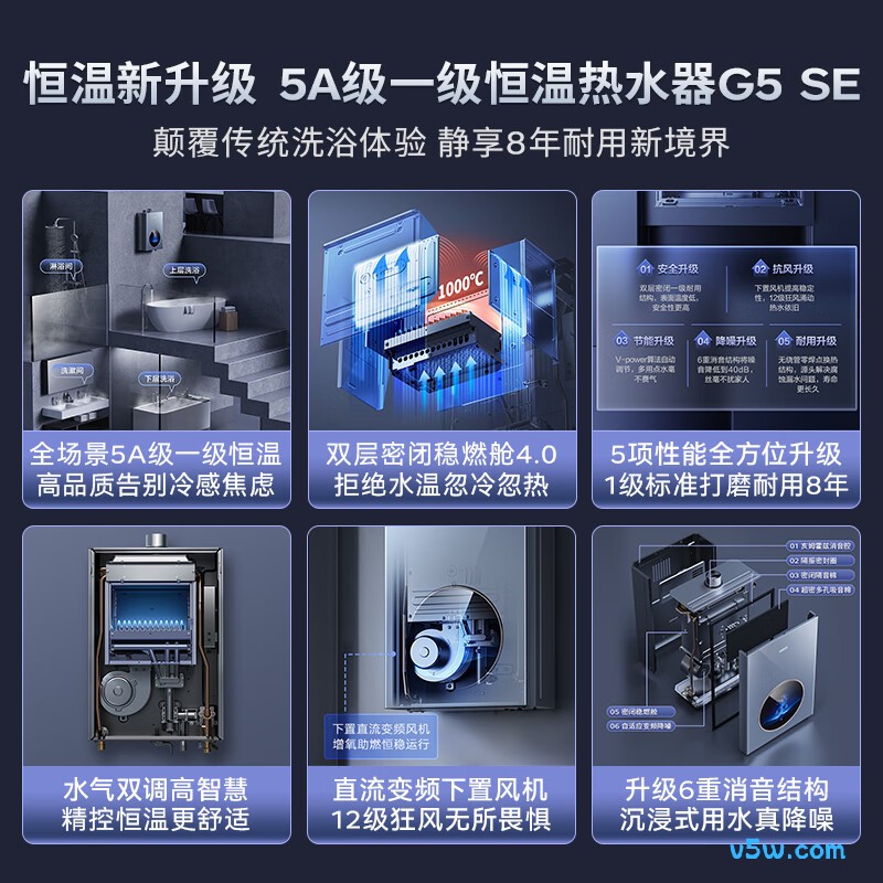 华帝G5SE燃气热水器图片