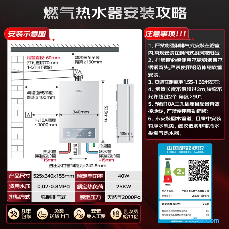 万家乐P3(F)燃气热水器图片